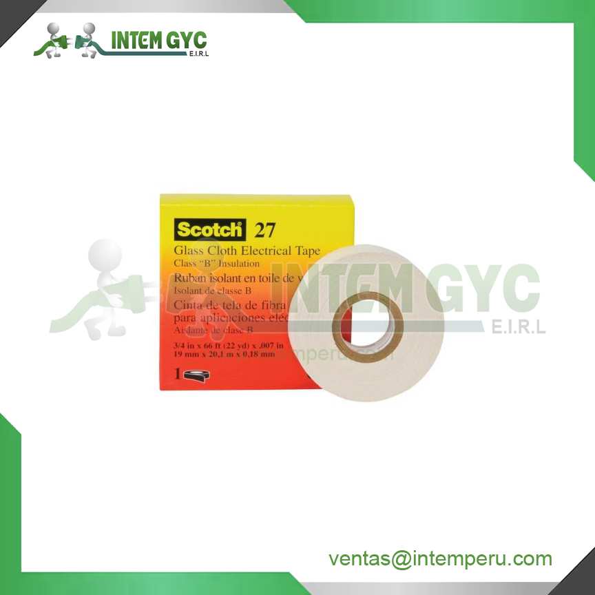 CINTA  FIBRA DE VIDRIO PARA ALTA TEMPERATURA SCOTCH - 27 3M
